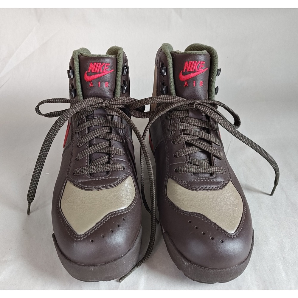Nike Air Hiking Boots Womens Brown Red Tan‎ Leather Lace Up Outdoor Shoes - Picture 3 of 12